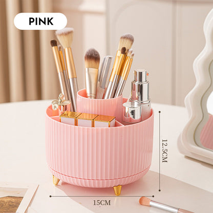 360 Rotating Makeup Brush Holder &amp; Organizer  Countertop Storage For Cosmetics &amp; Skincare 8 Colors