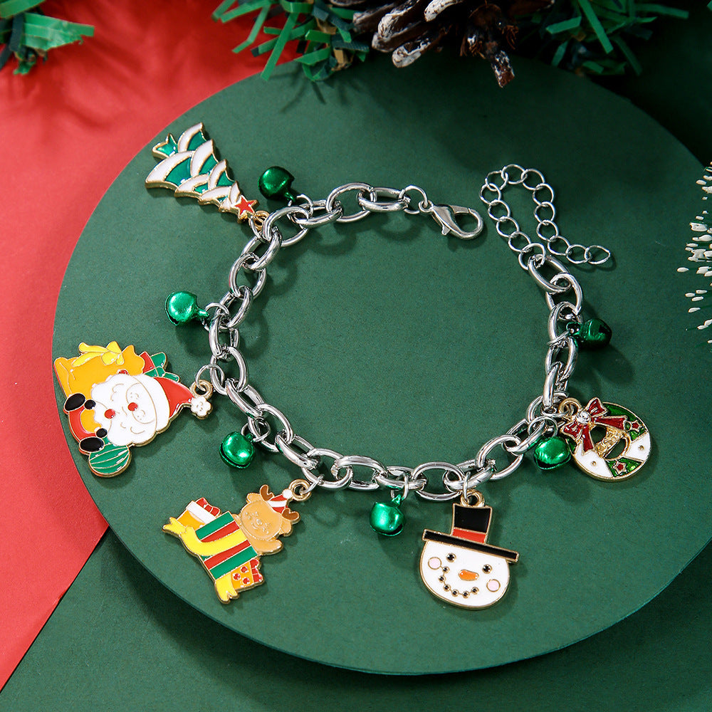 Christmas Bracelet, Santa, Snowflake, Pearl