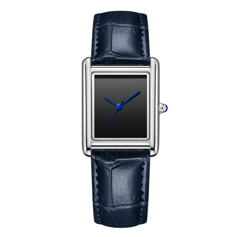 Couple Leather Watch Strap Simple Square Student&