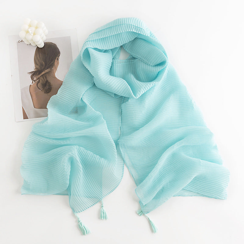 Herringbone Pattern Monochrome Artificial Cashmere Scarf Women&