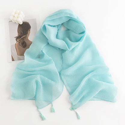 Herringbone Pattern Monochrome Artificial Cashmere Scarf Women&