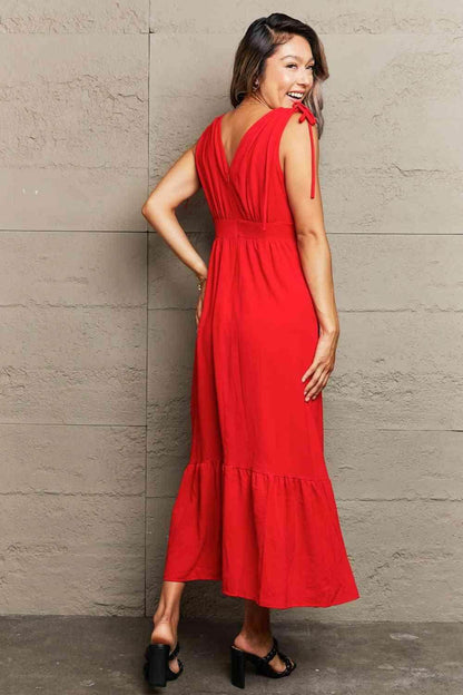 Perfee Drawstring V-Neck Sleeveless Dress for Women
