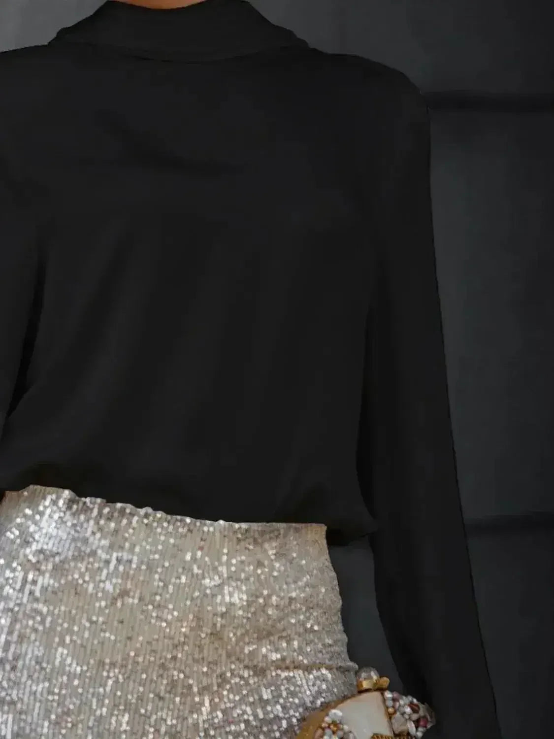 Backless Cowl Neck Long Sleeve Blouse – Elegant &amp; Stylish | Femstylo