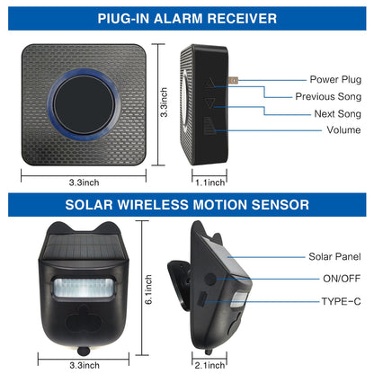 Solar Waterproof With Digital Display Lane Outdoor Driving Device Induction Alarm Detection