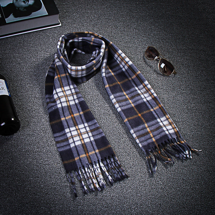 Autumn And Winter Black And White Plaid Plus-sized Thickening Thermal Men&