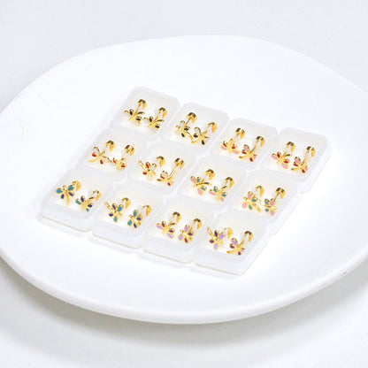 Cute And Sweet Crown-flower Earrings Stainless Steel Stud Earrings