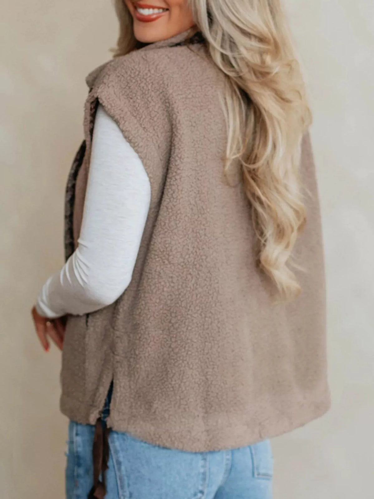 Side Bows Sherpa Fleece Vest