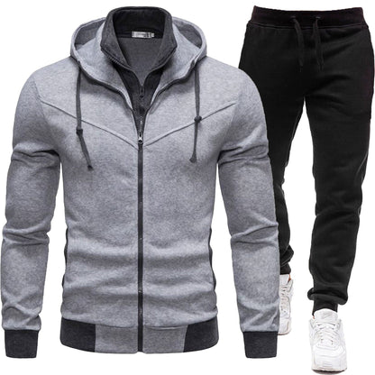 Sport-Style Patchwork Jacket And Casual Long-Sleeve Pants