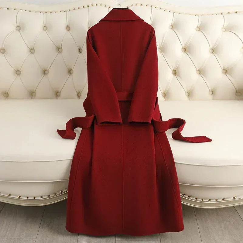 Autumn &amp; Winter Temperament Korean Wool Coat for Women – Elegant &amp;