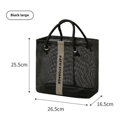 Mesh bath bag, mesh pocket tote swimming wash bag, men&