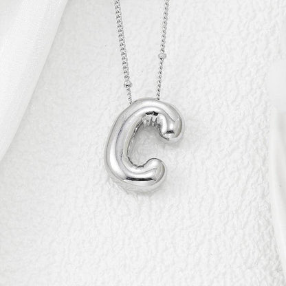 Copper Bubble Letter Pendant Necklace for Stylish Charm