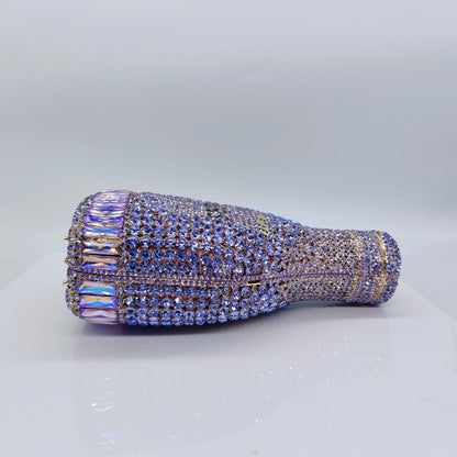 Champagne Bottle Rhinestone Evening Clutch Women&