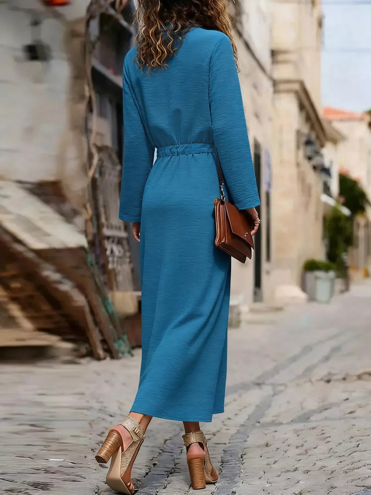 Button-Down Long Sleeve Dress