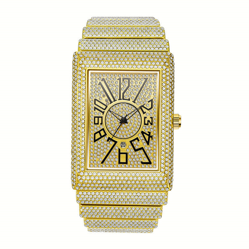 Diamond-embedded Watch Men&