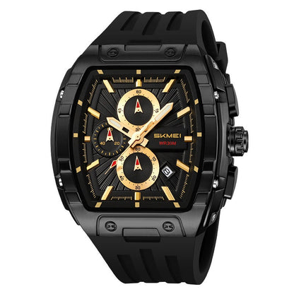 Shishi Mei Multi-function Chronograph Three-hand Watch Barrel-shaped Quartz Mens Watch