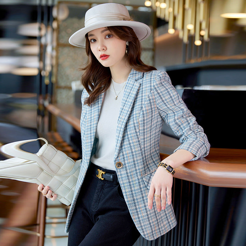 Casual Plaid Autumn Western Style Women&