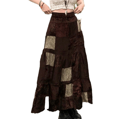 Loose-fit Velvet Maxi Skirt That Flatters The