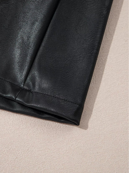 Vegan Leather Sleeveless Mini Dress