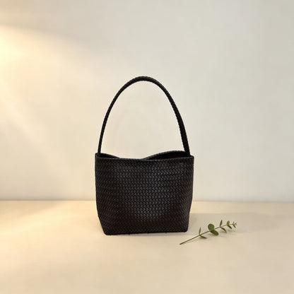 Vintage Woven-pattern Bucket Bag For Women With A Luxurious Feel