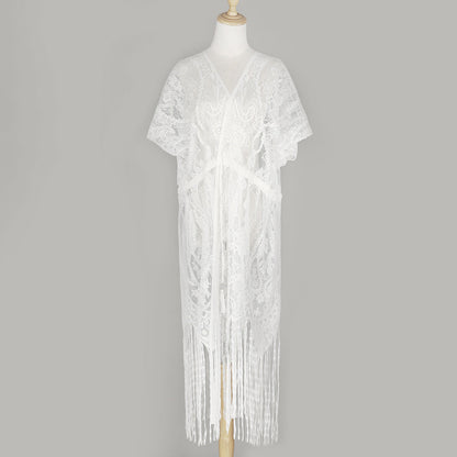 Self-tie Lace Cashew Sunscreen Shawl For Women