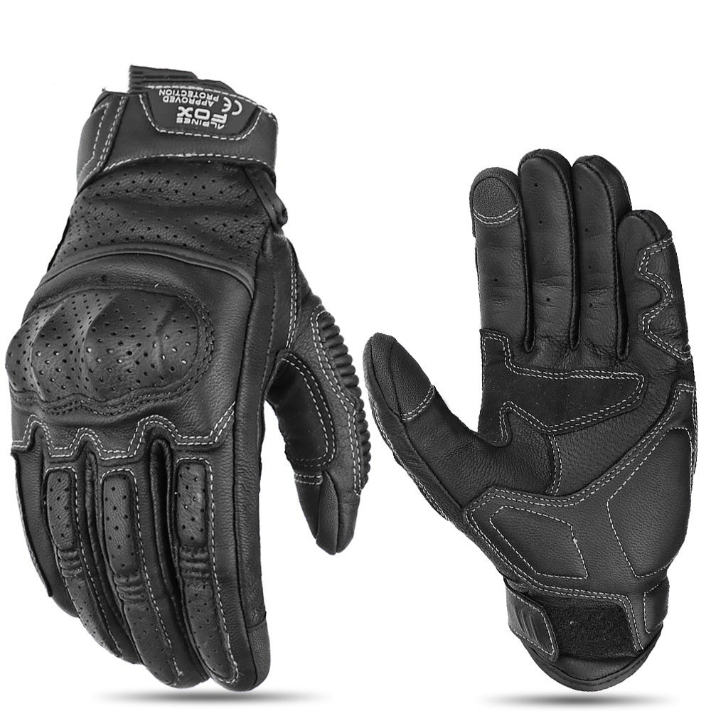 Breathable Touch Screen Motorcycle Riding Leather Gloves Men&