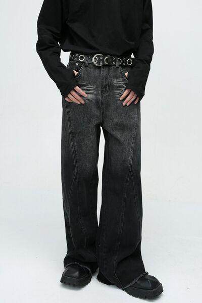Raw Hem Jeans With Pockets For Effortless Style