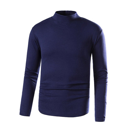 Mens Stylish Turtleneck Versatile And Slim-fit With Long Sleeves