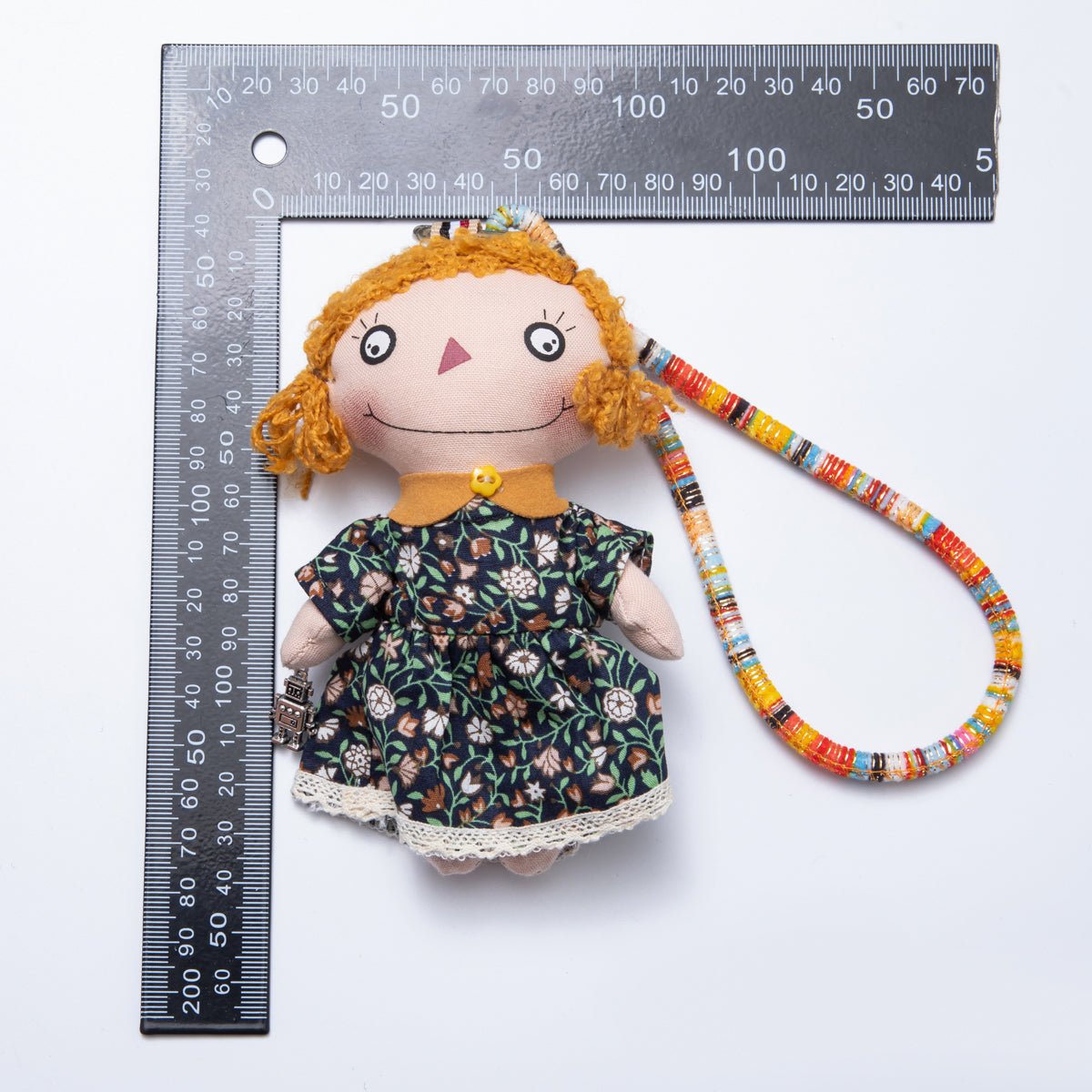 Fabric Doll 300mm Girl with Colorful Wristlet Keychain | WB-00060
