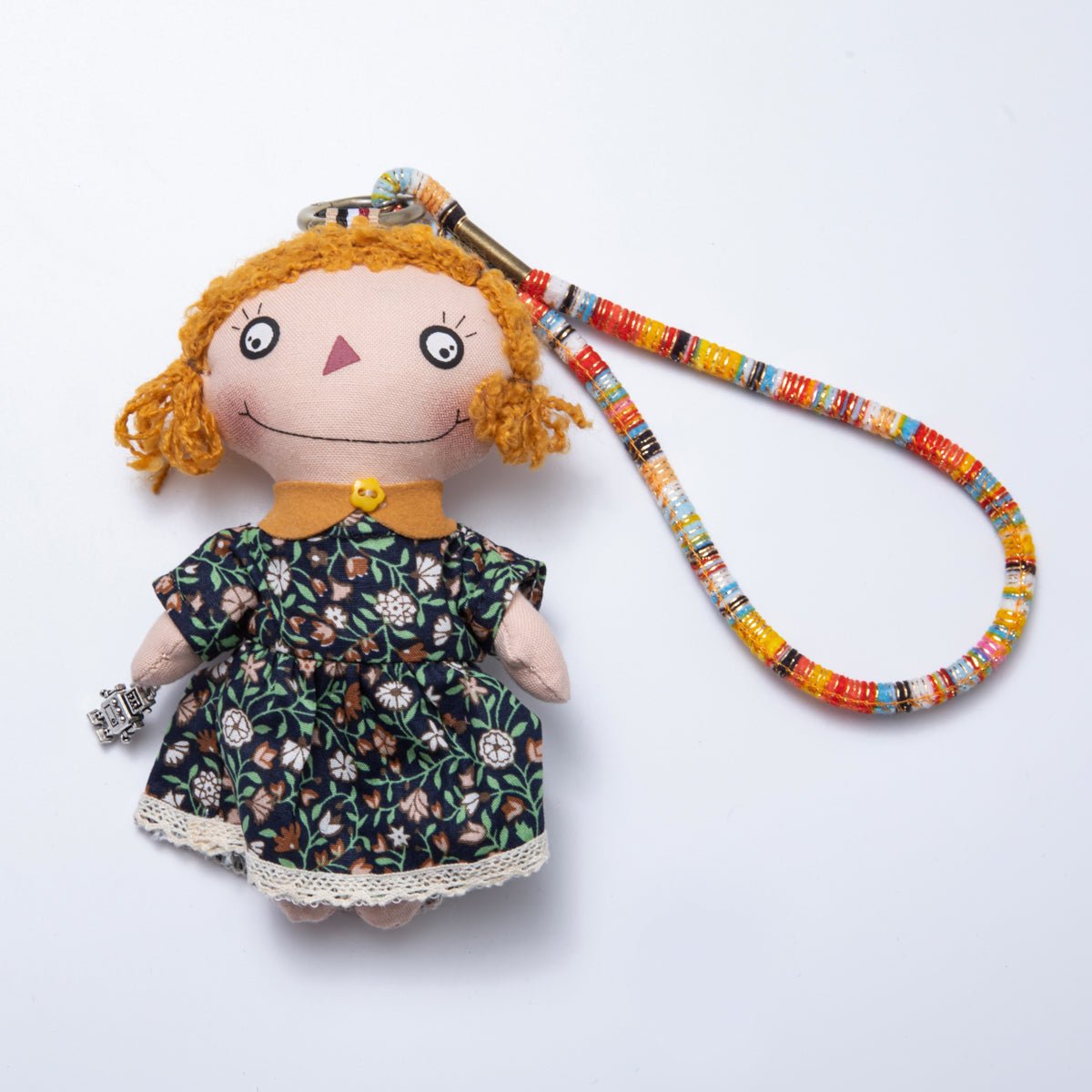 Fabric Doll 300mm Girl with Colorful Wristlet Keychain | WB-00060