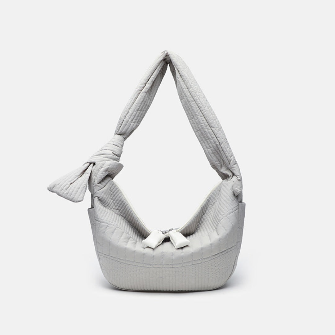 Elegant Folded Hobo Bag Ladies - Lightweight Large Capacity Shoulder Bag &amp; Casual Cloth Crossbody Bag