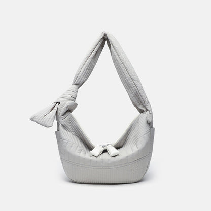 Elegant Folded Hobo Bag Ladies - Lightweight Large Capacity Shoulder Bag &amp; Casual Cloth Crossbody Bag