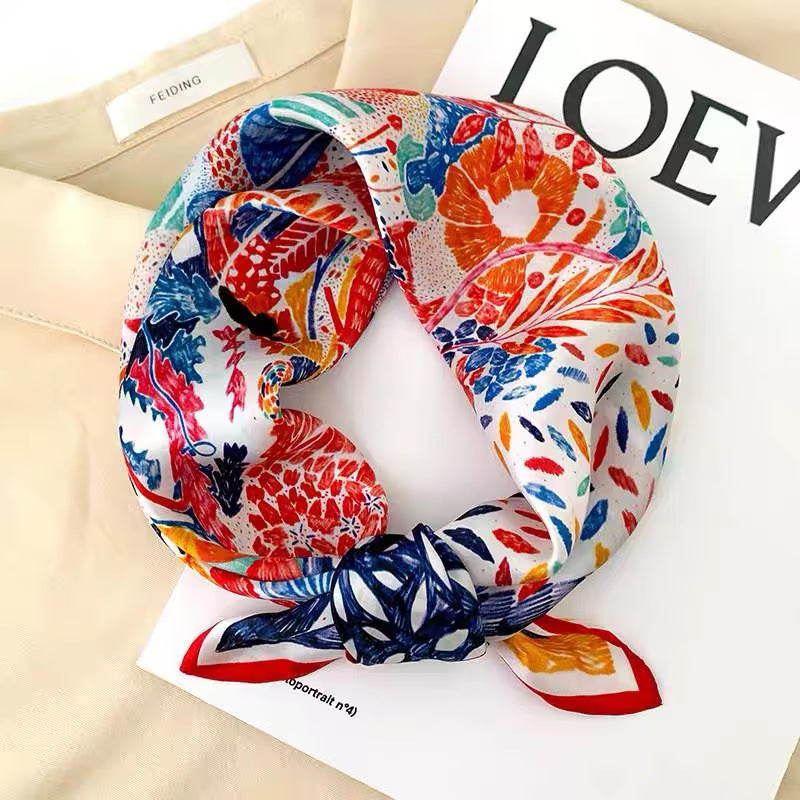 Square Scarf Womens Fashionable Small Neckerchief 70cm