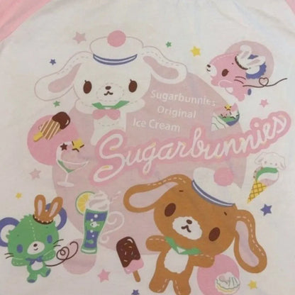 Kawaii Cartoon Print Short Sleeve  Shirt