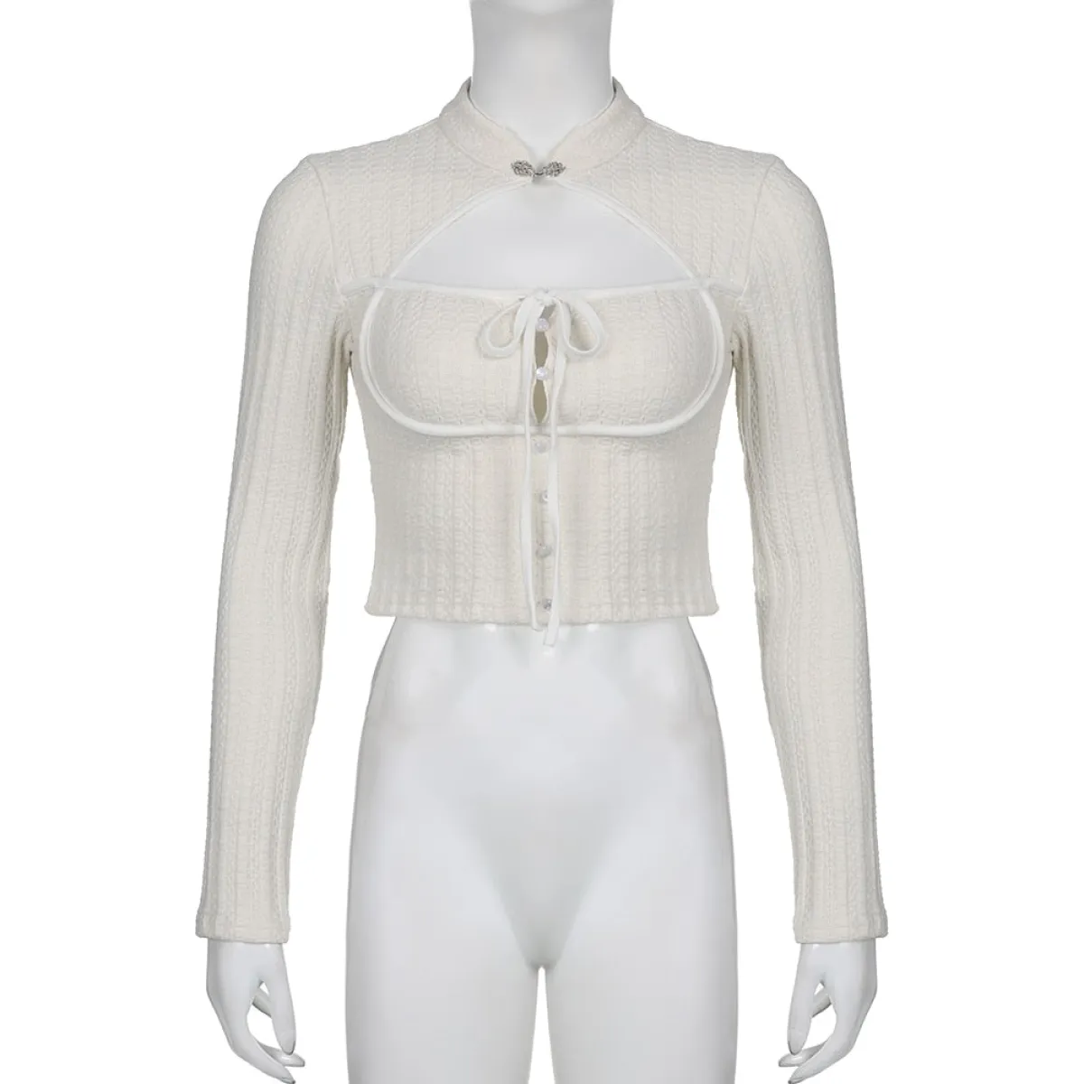 Elegant Button Crop Top