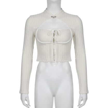 Elegant Button Crop Top
