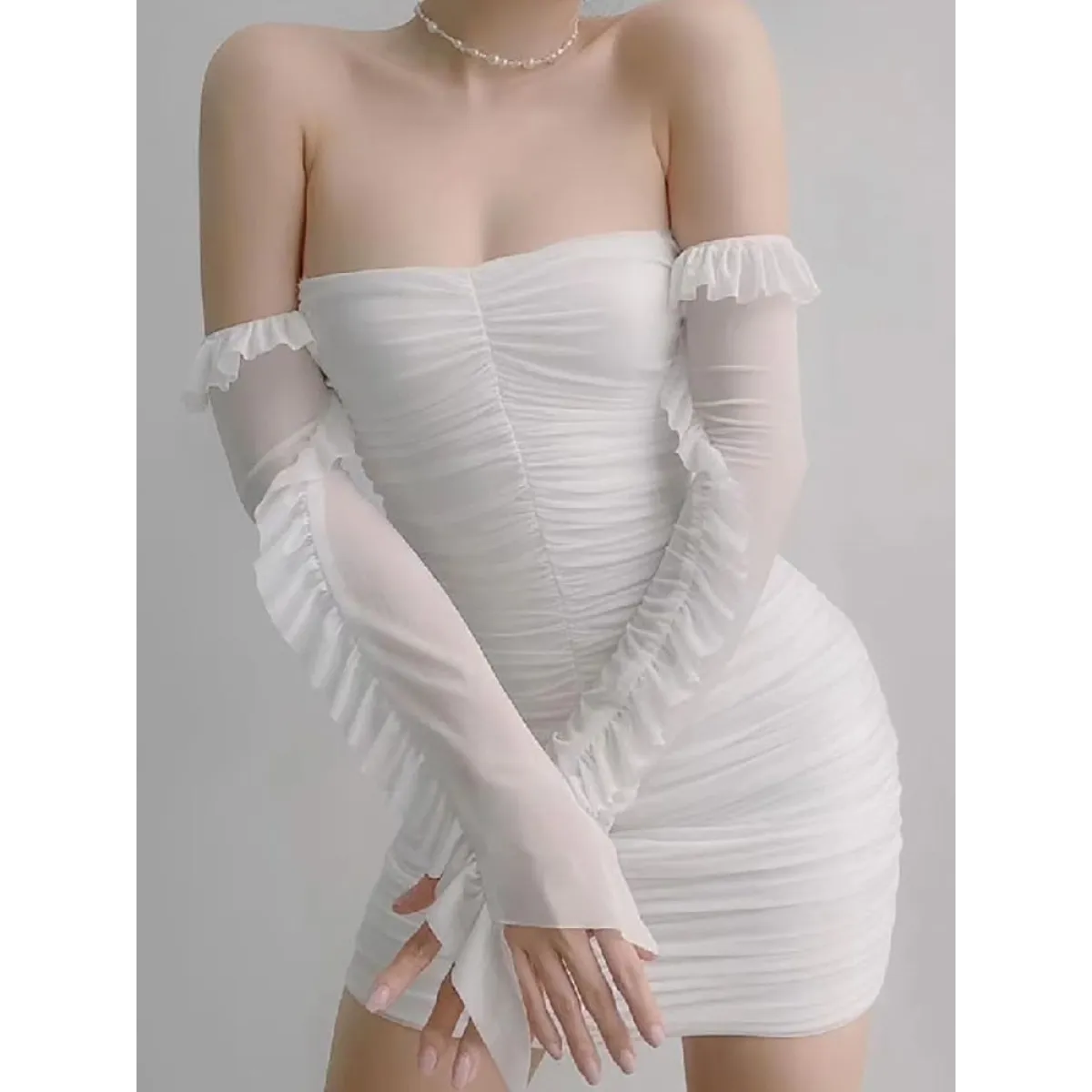 Mesh Ruched Dresses