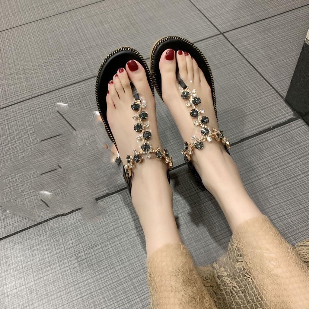 Fashion Women Sandals Luxury Design Beach Sandals Platform Ladies Shoes Light Breathable Rhinestone Sandals Women&