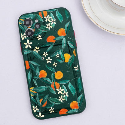 Fashionable Anti-Scratch Soft Lining Protective Case For iPhone Cases Card Holder Cute Flower Heart Phone Case For iPhone 12 13 Mini Pro Beautiful Design  Soft Iphone Case