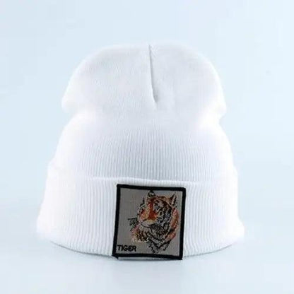 Fashionable Warm Animal Theme Wolf Knitted Unisex Beanies For Women Soft And Comfortable Beanies For Winter And Autumn