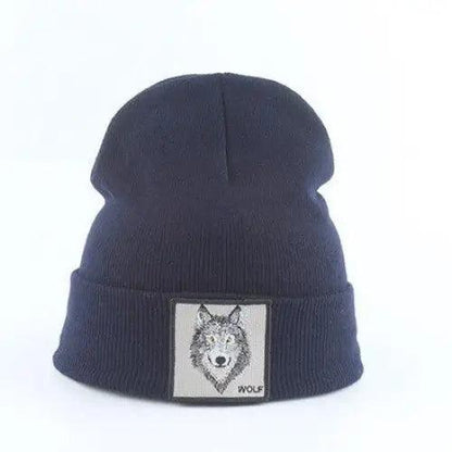 Fashionable Warm Animal Theme Wolf Knitted Unisex Beanies For Women Soft And Comfortable Beanies For Winter And Autumn