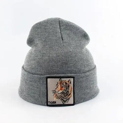 Fashionable Warm Animal Theme Wolf Knitted Unisex Beanies For Women Soft And Comfortable Beanies For Winter And Autumn