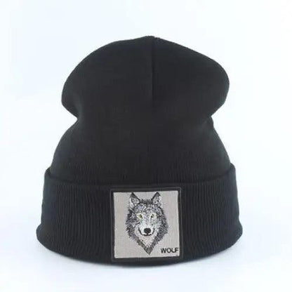 Fashionable Warm Animal Theme Wolf Knitted Unisex Beanies For Women Soft And Comfortable Beanies For Winter And Autumn