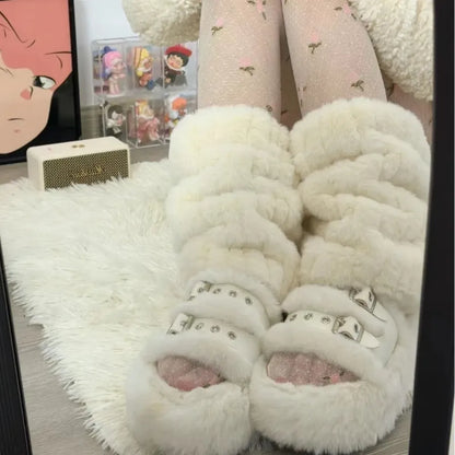 Faux Fur Leg Warmers – Harajuku Plush Lolita Boot Covers