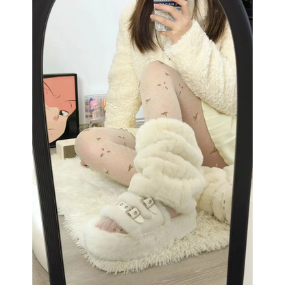 Faux Fur Leg Warmers – Harajuku Plush Lolita Boot Covers
