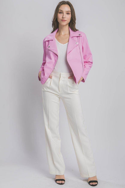 Love Tree Collared Neck Zip Up Jacket for Stylish Layering