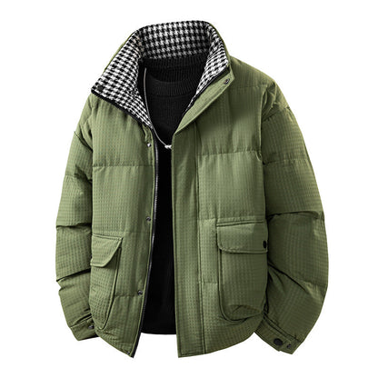 Mens Loose Casual Plus-Thickness Cotton Jacket For Young Men