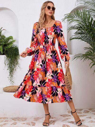 Stylish Printed Long Sleeve Midi Dress for All Occasions