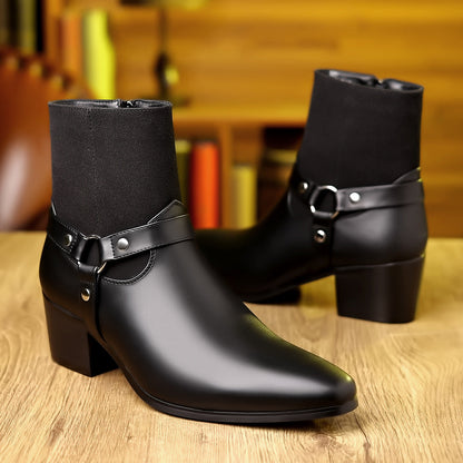 Fashionable British-style Pointed-toe Casual Mens Boots