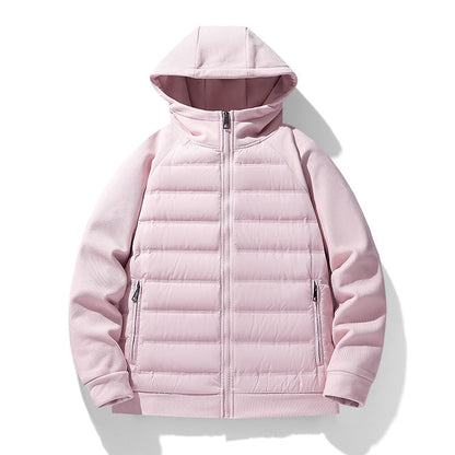 Knitted Patchwork Sports Hooded Jacket For Men And Women