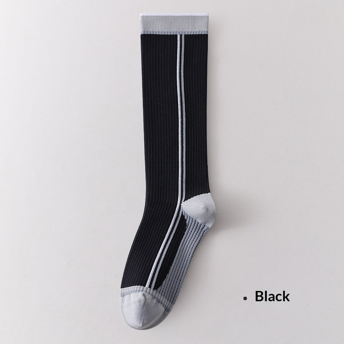 Womens Gradient-compression Calf Socks With Color-block Stripes